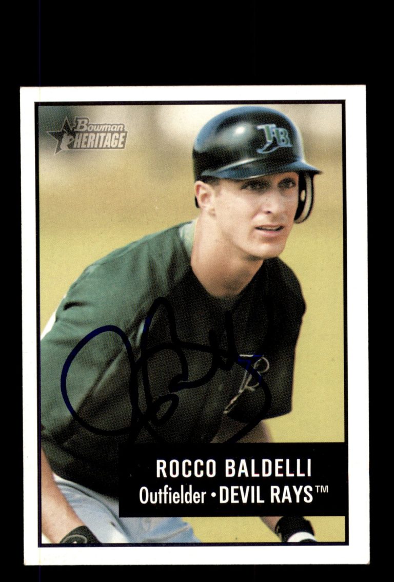 Signed Baseball Card Auto 2003 Bowman Heritage #31 Rocco Baldelli Devil Rays