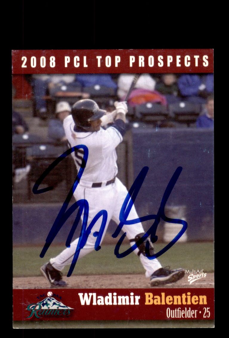 Signed Baseball Card Auto 2008 Pacific Coast League Wladimir Balentien Rainiers
