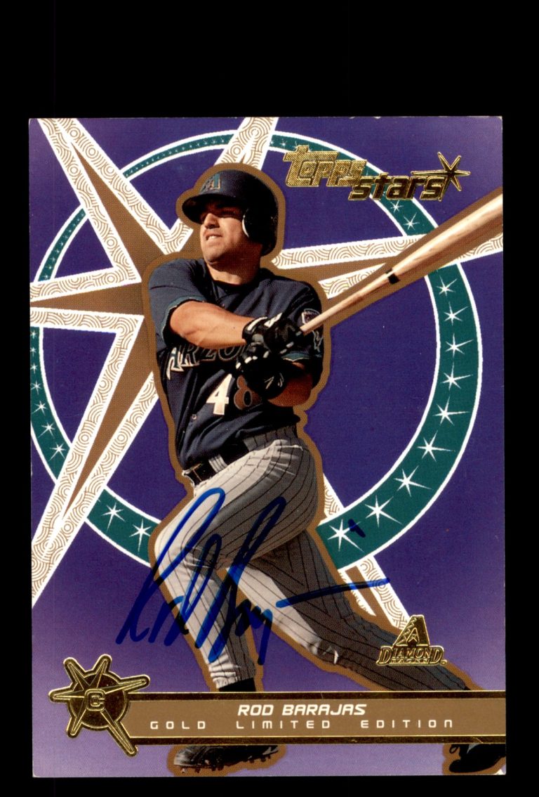 Signed Baseball Card Auto 2001 Topps Stars #165 Rod Barajas Diamondbacks Gold