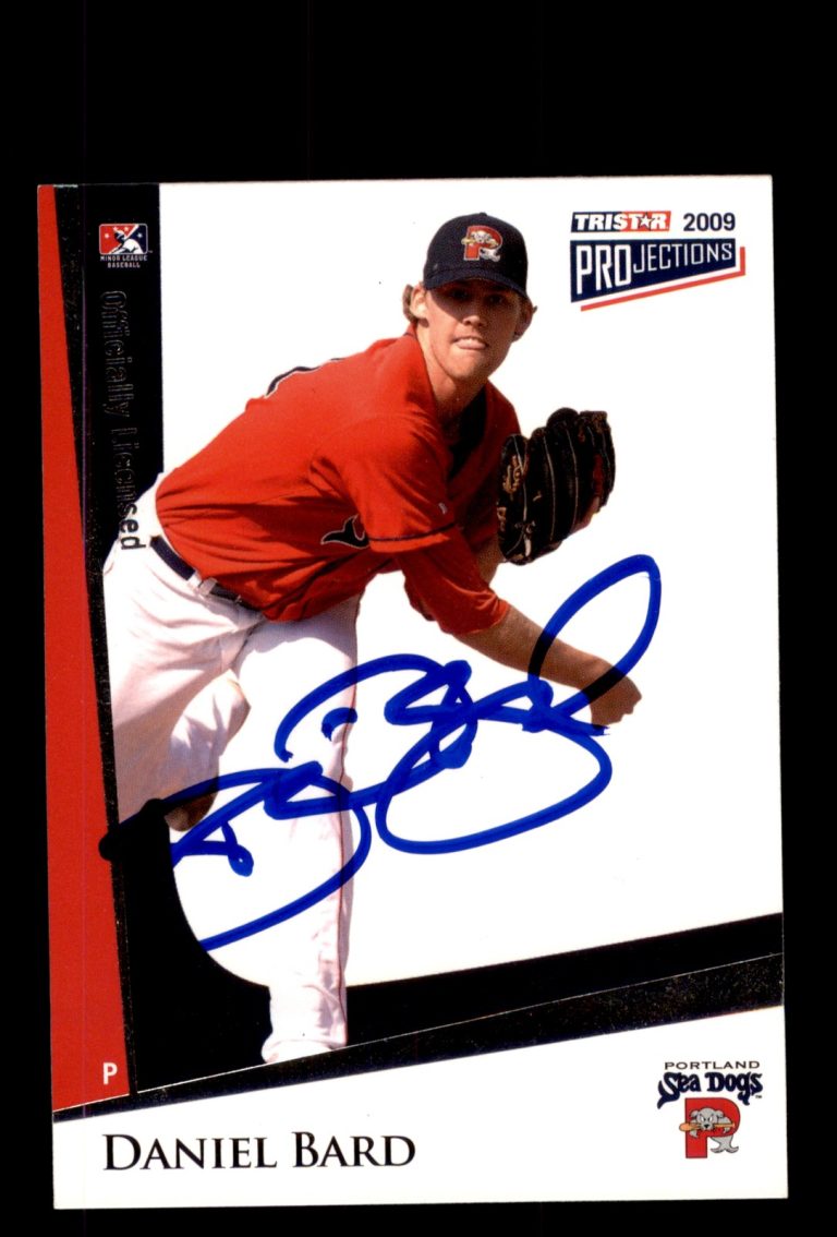Signed Baseball Card Auto 2009 TriStar PROjections #294 Daniel Bard In Person
