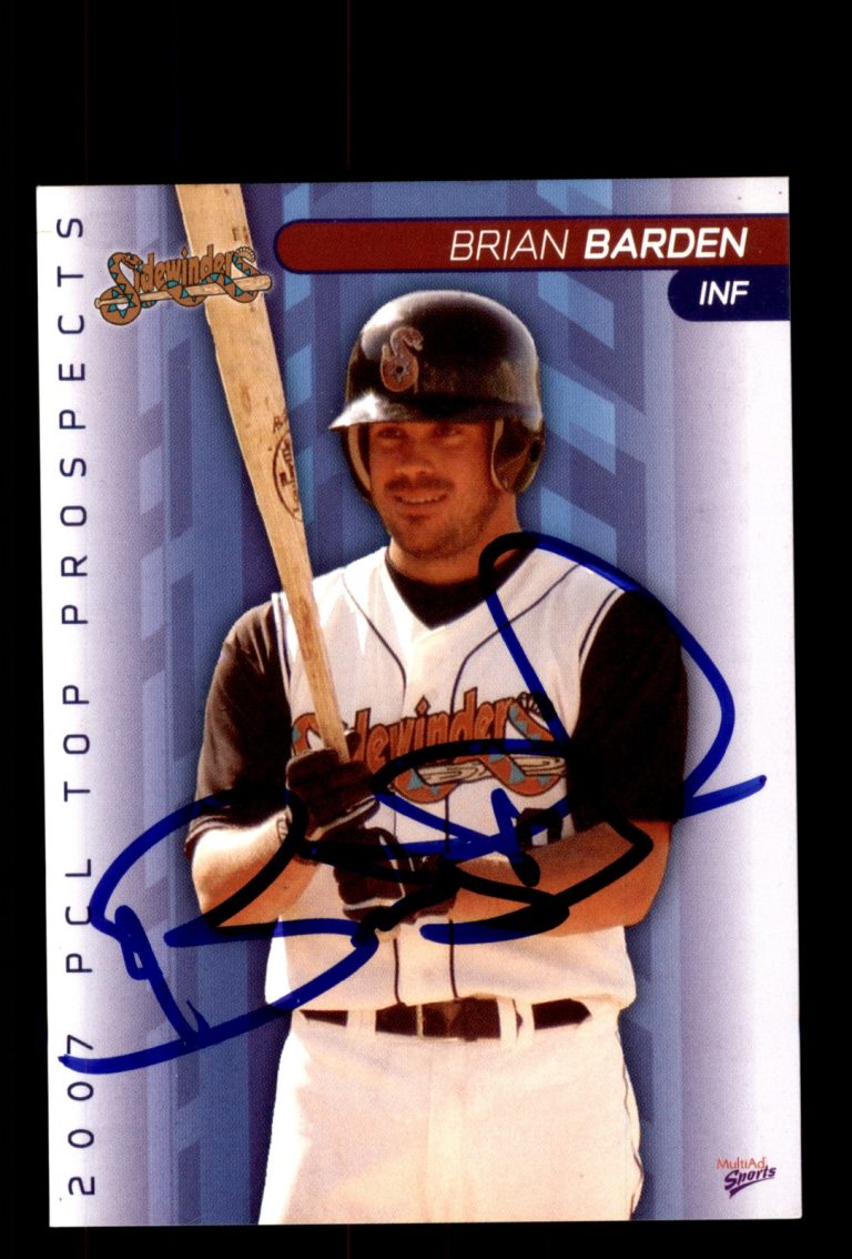 Signed Baseball Card Auto 2007 Pacific Coast League #35 Brian Barden Sidewinders