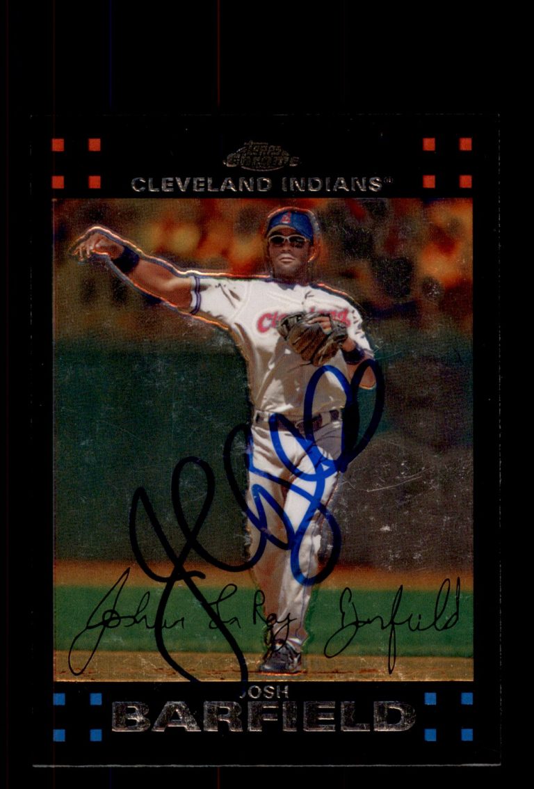 Signed Baseball Card Auto 2007 Topps Chrome #41 Josh Barfield Cleveland Indians