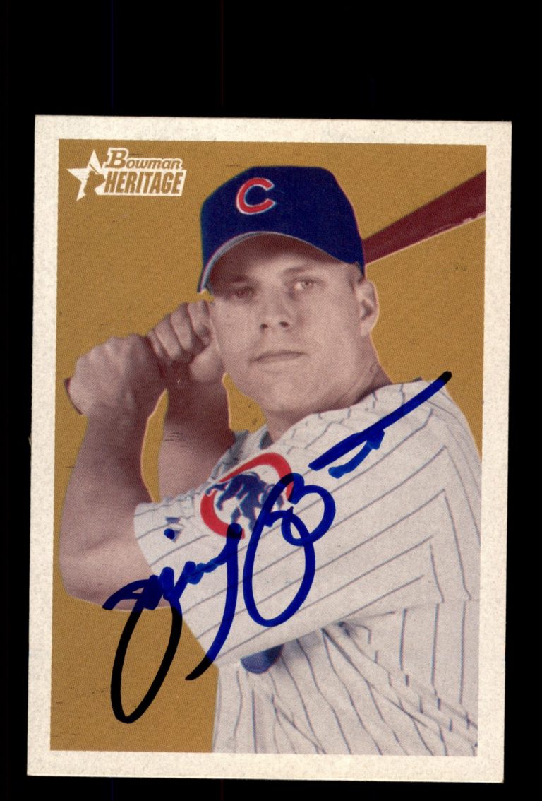 Signed Baseball Card Auto 2006 Bowman Heritage #83 Michael Barrett Chicago Cubs