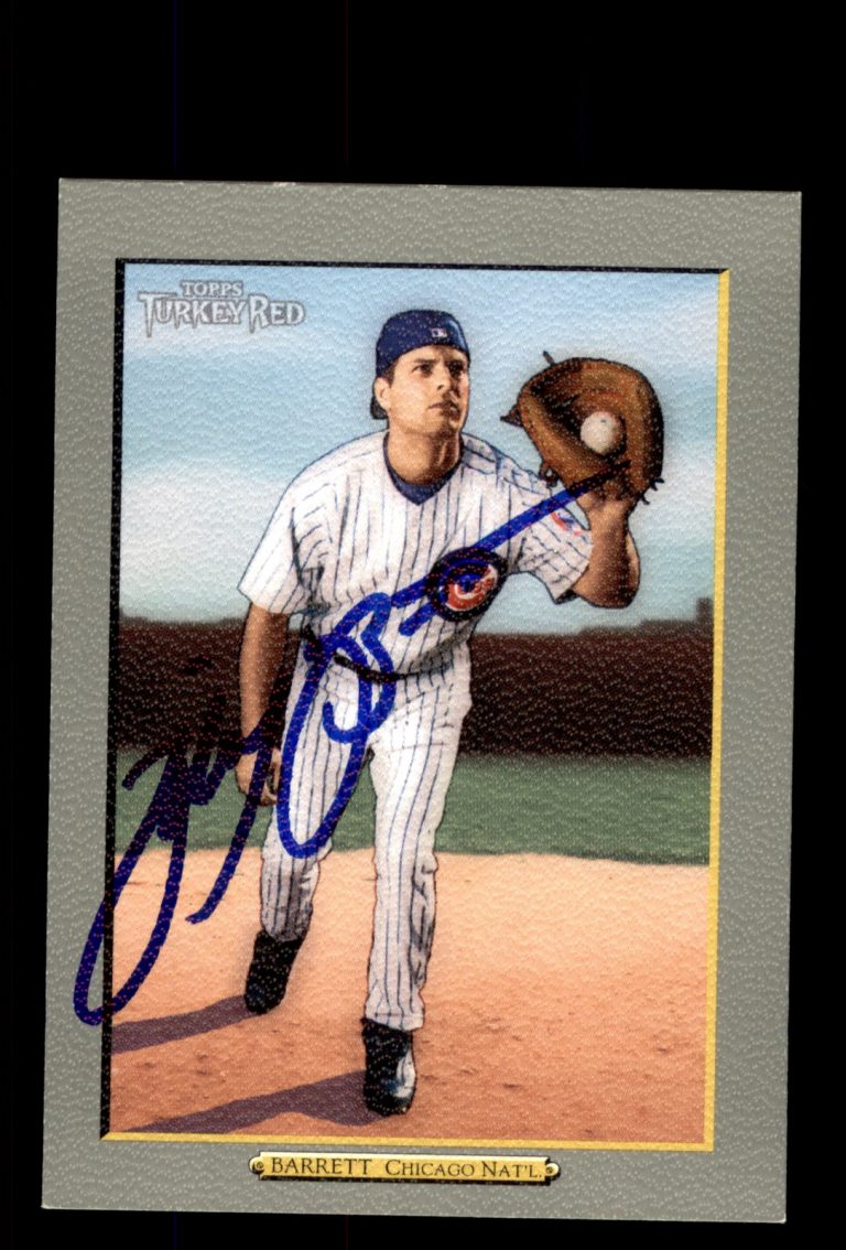 Signed Baseball Card Auto 2005 Topps Turkey Red #236 Michael Barrett Cubs