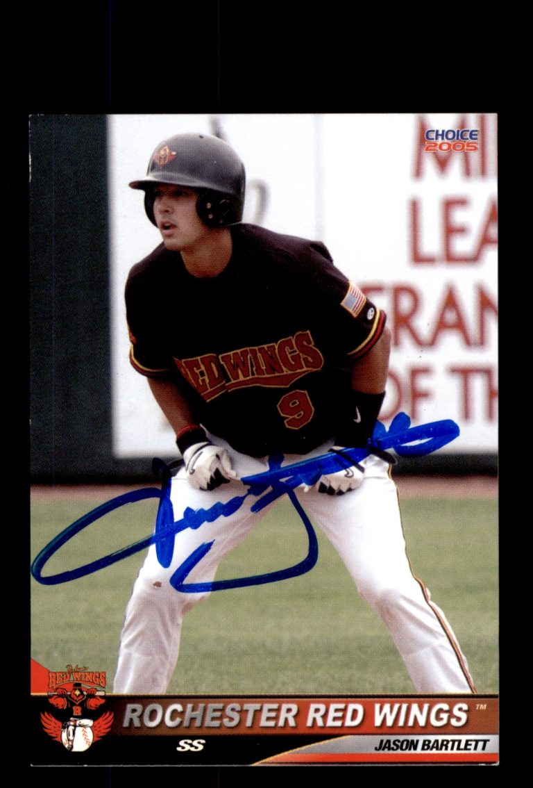 Signed Baseball Card Auto 2005 Choice Rochester Red Wings #14 Jason Bartlett