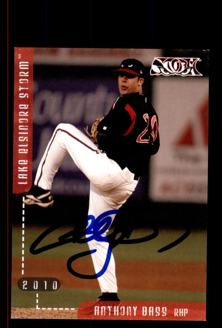 Signed Baseball Card Auto 2010 Grandstand Lake Elsinore Storm Anthony Bass