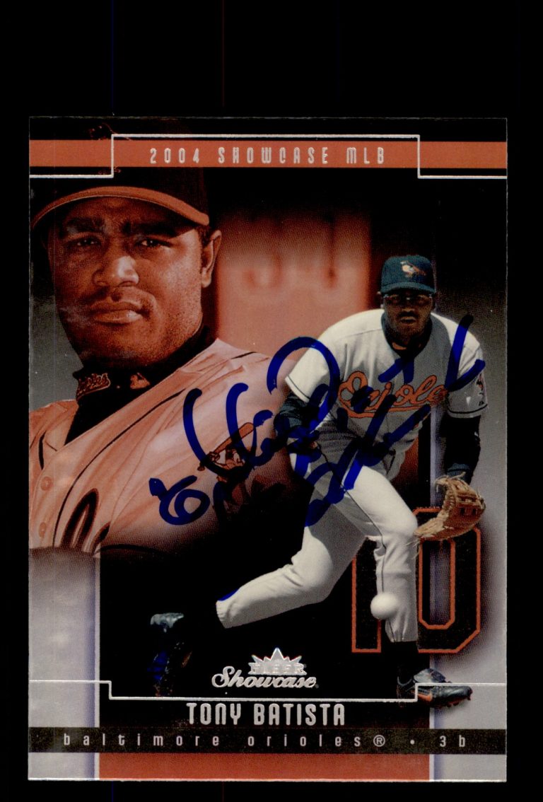 Signed Baseball Card Auto 2004 Fleer Showcase #53 Tony Batista Orioles
