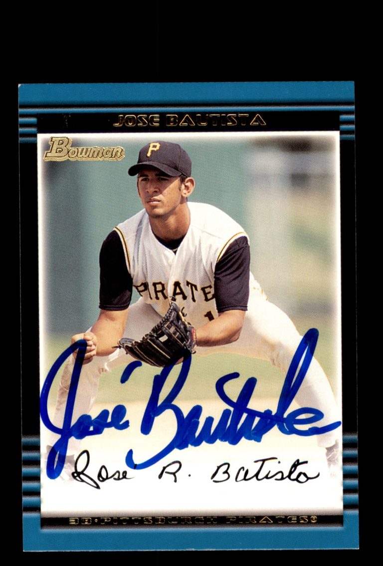 Signed Baseball Card Auto 2002 Bowman #421 Jose Bautista Pittsburgh Pirates