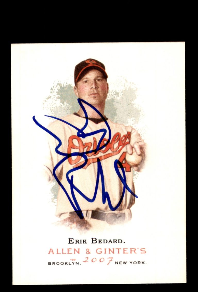 Signed Baseball Card Auto 2007 Topps Allen & Ginter #112 Erik Bedard Orioles