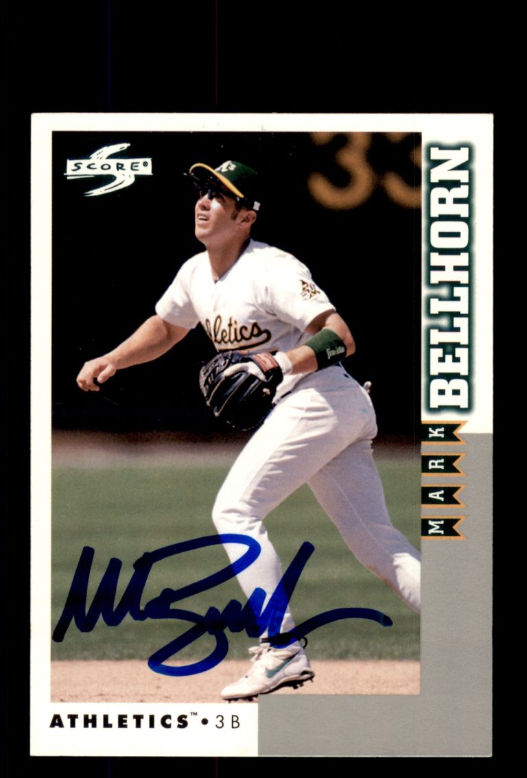 Signed Baseball Card Auto 1998 Score Rookie & Traded #RT184 Mark Bellhorn A's
