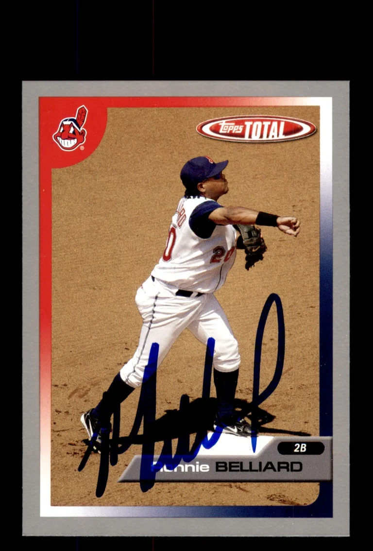 Signed Baseball Card Auto 2005 Topps Total #195 Ronnie Belliard Silver Indians