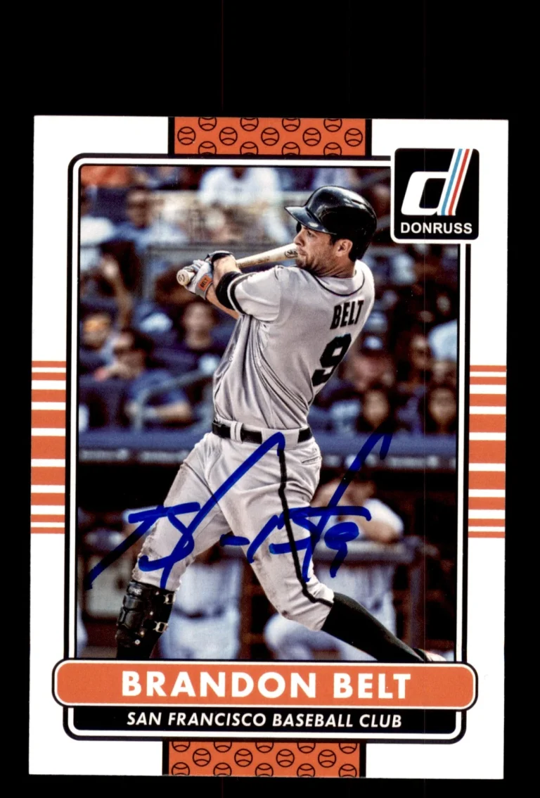 Signed Baseball Card Auto 2015 Donruss #152 Brandon Belt San Francisco Giants