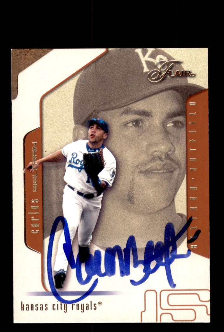 Signed Baseball Card Auto 2002 Flair #45 Carlos Beltran Kansas City Royals