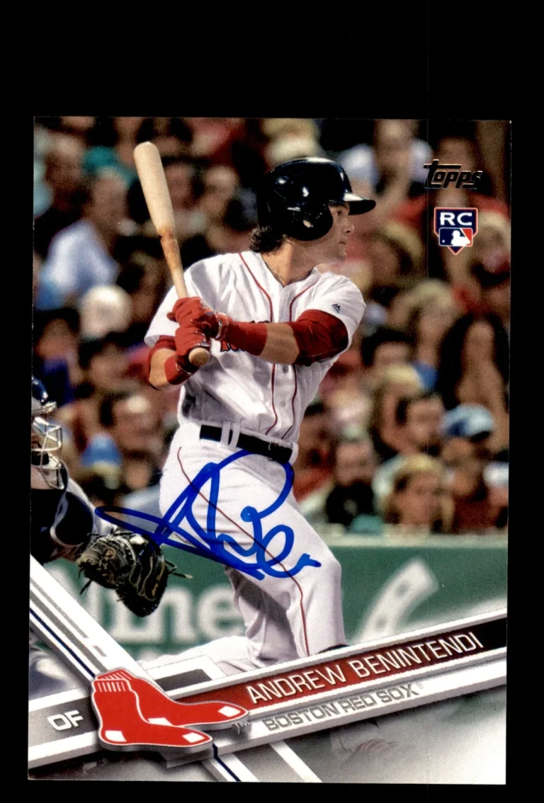 Signed Baseball Card Auto 2017 Topps #283 Andrew Benintendi Boston Red Sox