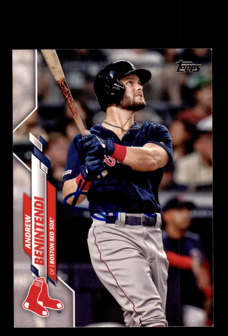 Signed Baseball Card Auto 2020 Topps #196 Andrew Benintendi Boston Red Sox