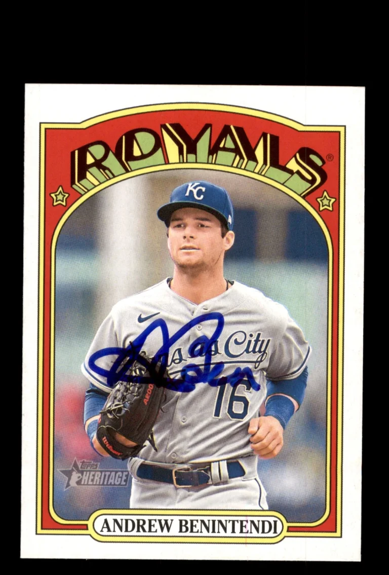 Signed Baseball Card Auto 2021 Heritage #572 Andrew Benintendi KC Royals