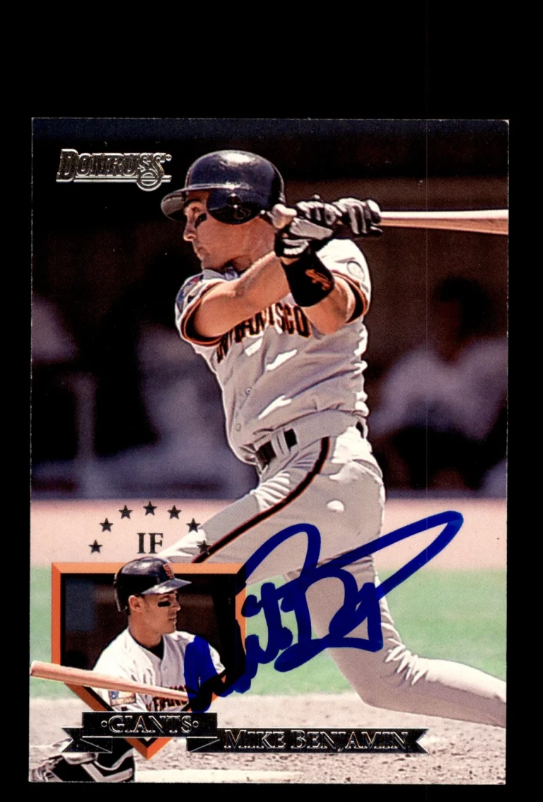 Signed Baseball Card Auto 1995 Donruss #546 Mike Benjamin San Francisco Giants