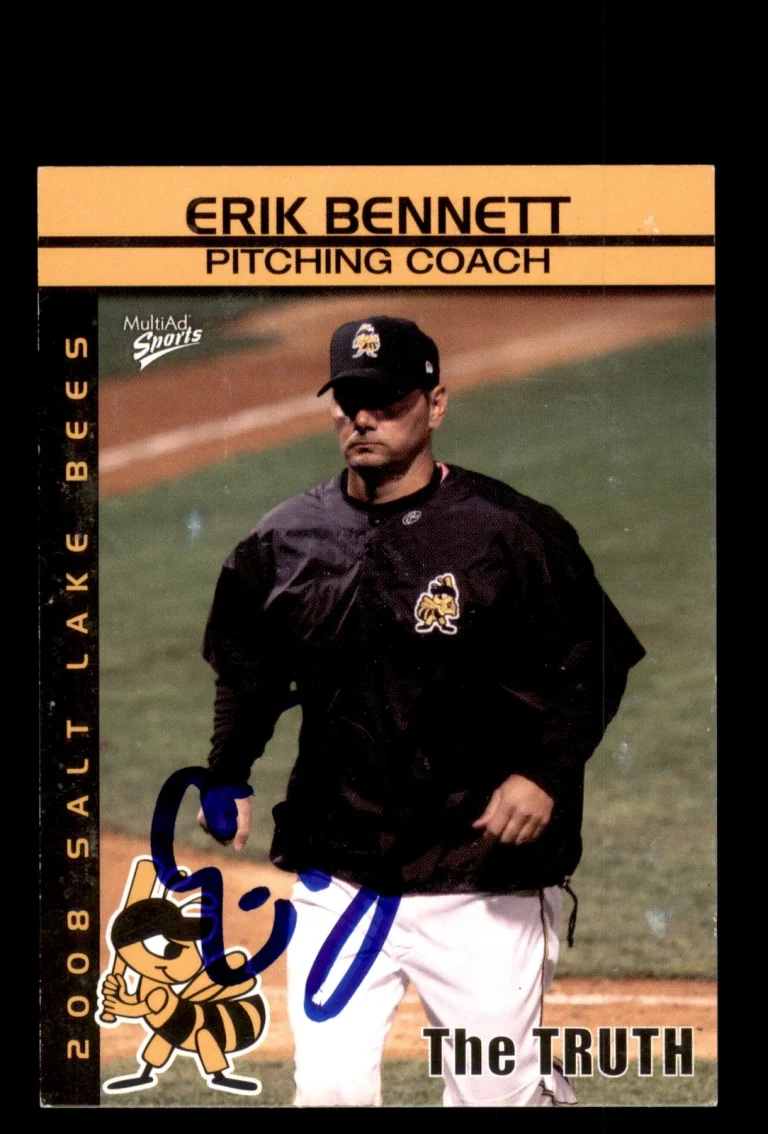 Signed Baseball Card Auto 2008 MultiAd #3 Erik Bennett Salt Lake Bees