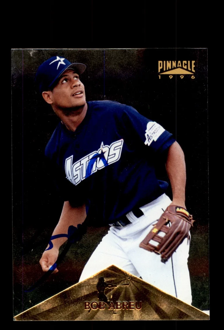 Signed Baseball Card Auto 1996 Pinnacle #390 Bobby Abreu Houston Astros