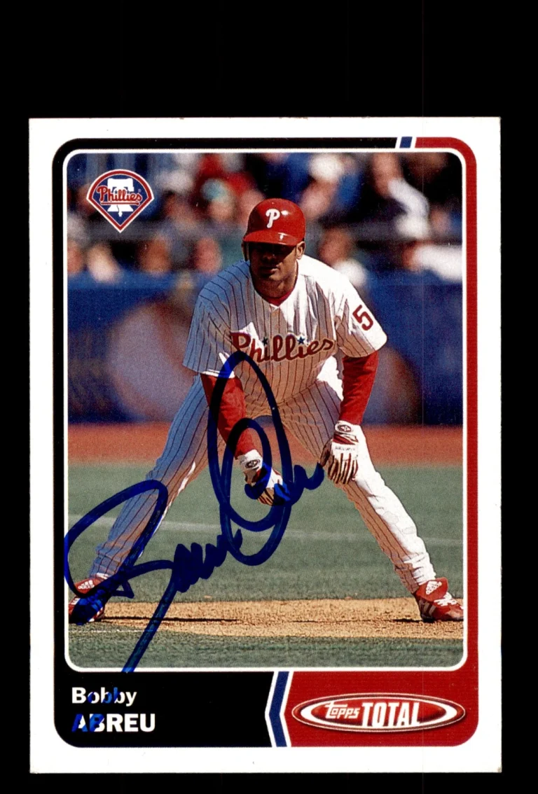 Signed Baseball Card Auto 2003 Topps Total #442 Bobby Abreu Phillies