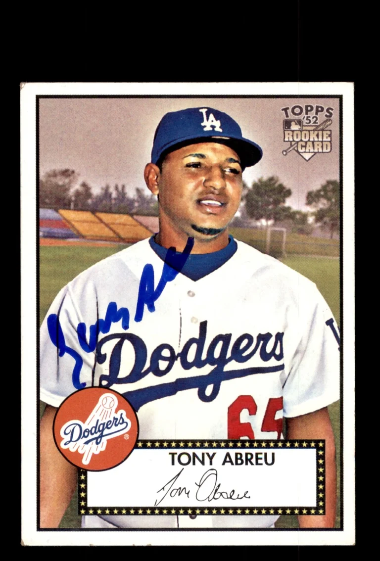 Signed Baseball Card Auto 2007 Topps 52 Rookies #9 Tony Abreu LA Dodgers