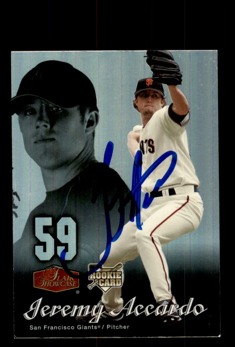 Signed Baseball Card Auto 2006 Flair Showcase #44 Jeremy Accardo Giants