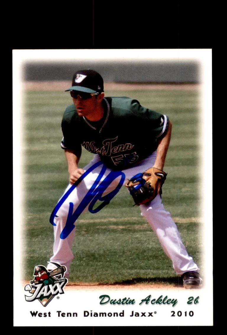 Signed Baseball Card Auto 2010 West Tenn Diamond Jaxx Dustin Ackley MILB RC