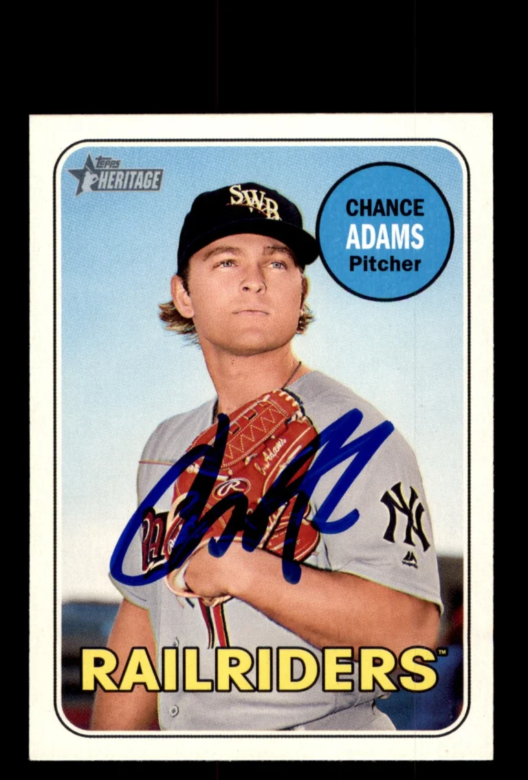 Signed Baseball Card Auto 2018 Topps Heritage Minor League #174 Chance Adams