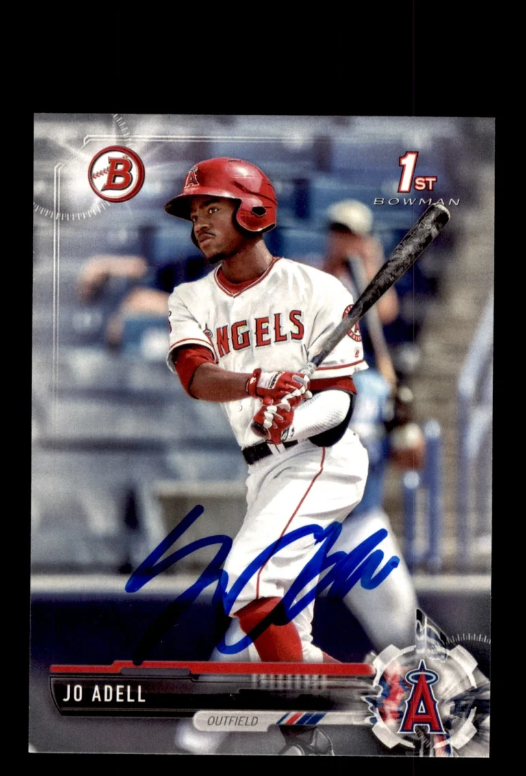 Signed Baseball Card Auto 2017 Bowman Draft #BD-95 Jo Adell Los Angeles Angels