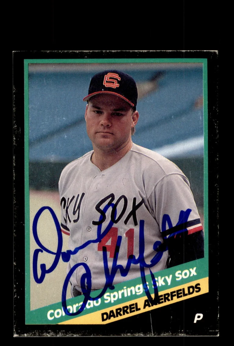 Signed Baseball Card Auto 1988 CMC Colorado Springs Sky Sox #1 Darrel Akerfelds