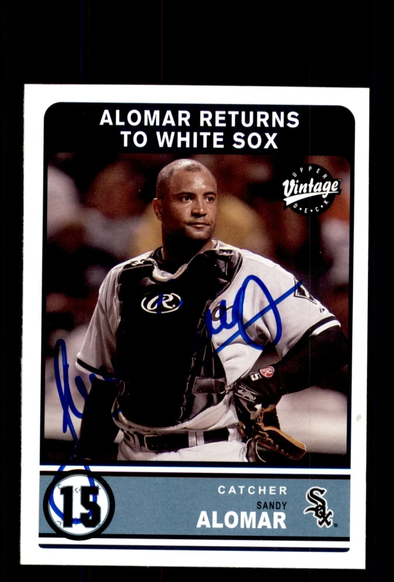 Signed Baseball Card Auto 2003 Upper Deck Vintage #335 Sandy Alomar Jr.
