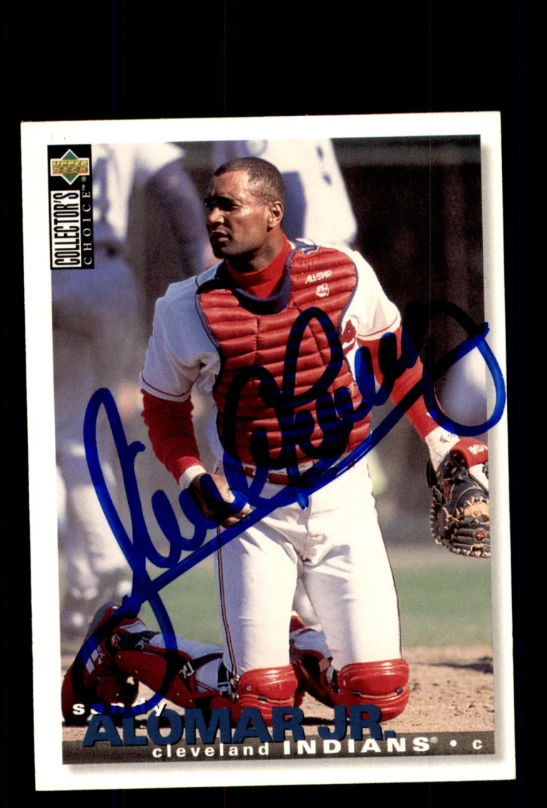Signed Baseball Card Auto 1995 Collector's Choice #273 Sandy Alomar Jr. Indians