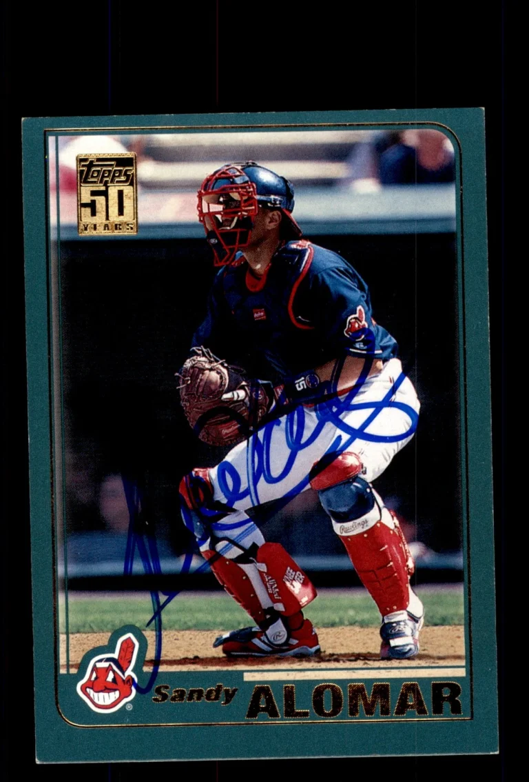 Signed Baseball Card Auto 2001 Topps #312 Sandy Alomar Cleveland Indians