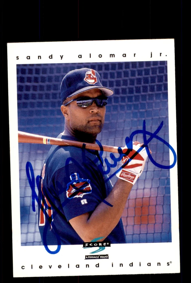 Signed Baseball Card Auto 1997 Score #173 Sandy Alomar Jr. Cleveland Indians