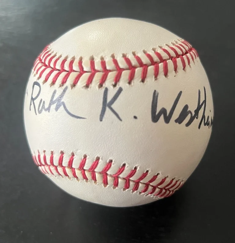 DR. RUTH WESTHEIMER SIGNED BASEBALL AUTO SEX THERAPIST CELEBRITY JEWISH BAS COA
