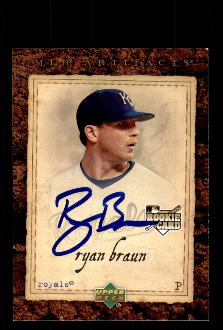 Signed Baseball Card Auto 2007 Upper Deck Artifacts #96 Ryan Z. Braun Royals