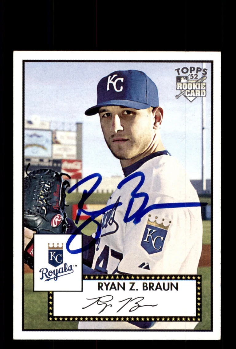 Signed Baseball Card Auto 2007 Topps 52 Rookies #96 Ryan Z. Braun Royals