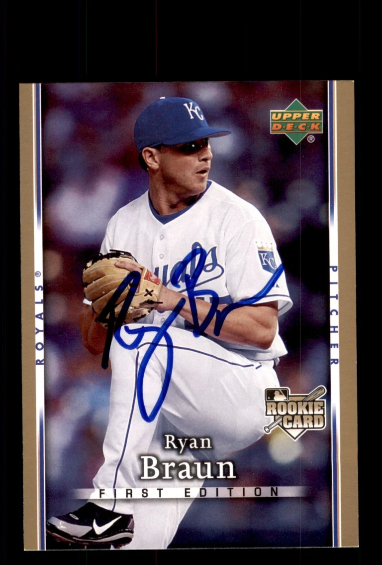 Signed Baseball Card Auto 2007 Upper Deck First Edition #22 Ryan Z. Braun Royals