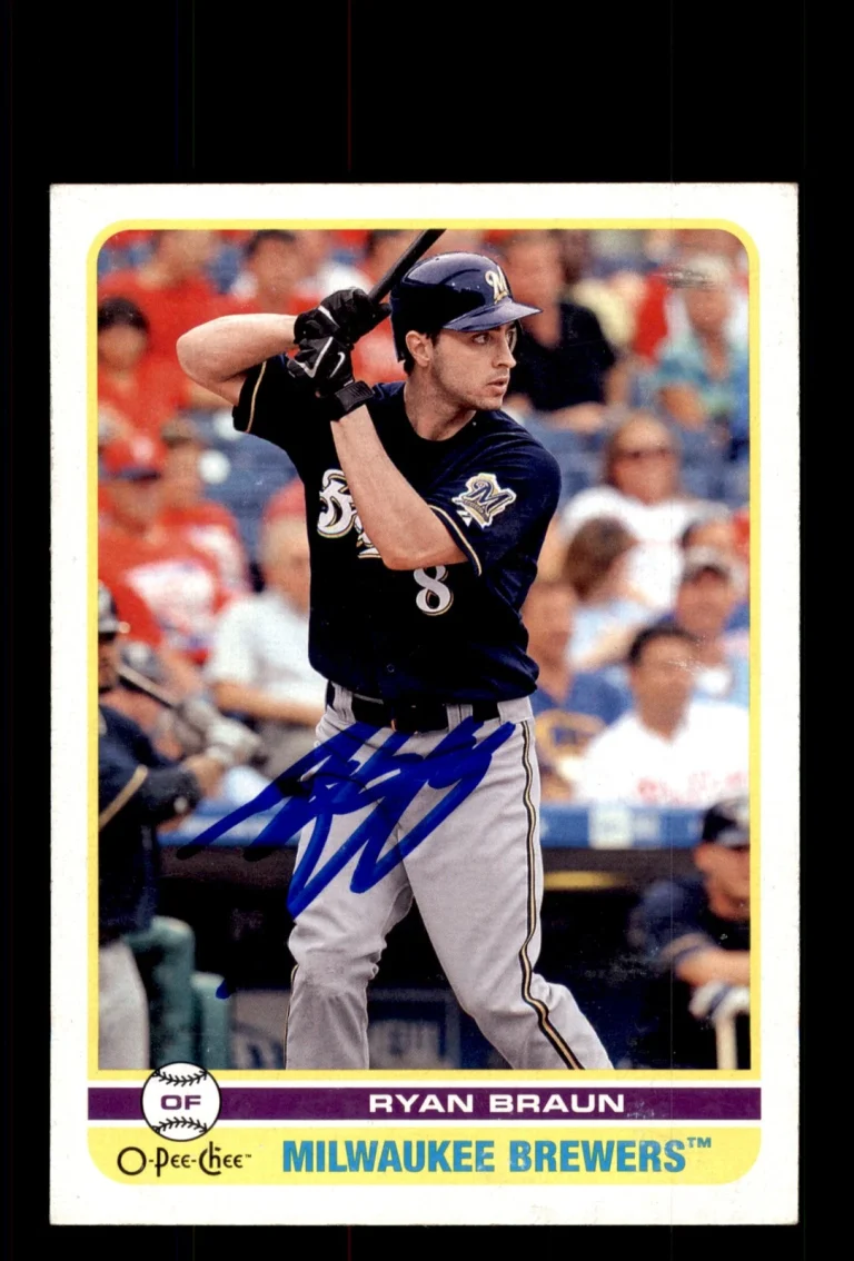 Signed Baseball Card Auto 2009 O-Pee-Chee #70 Ryan Braun Milwaukee Brewers