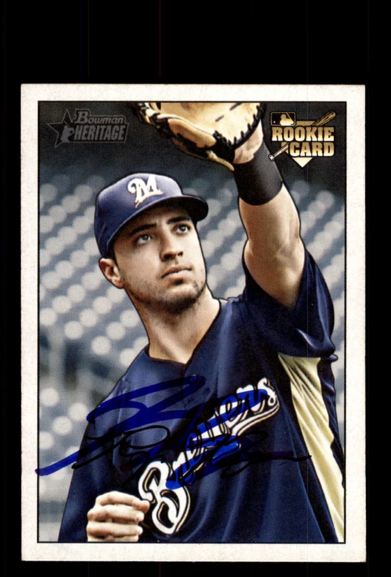 Signed Baseball Card Auto 2007 Bowman Heritage #234 Ryan Braun Brewers RC
