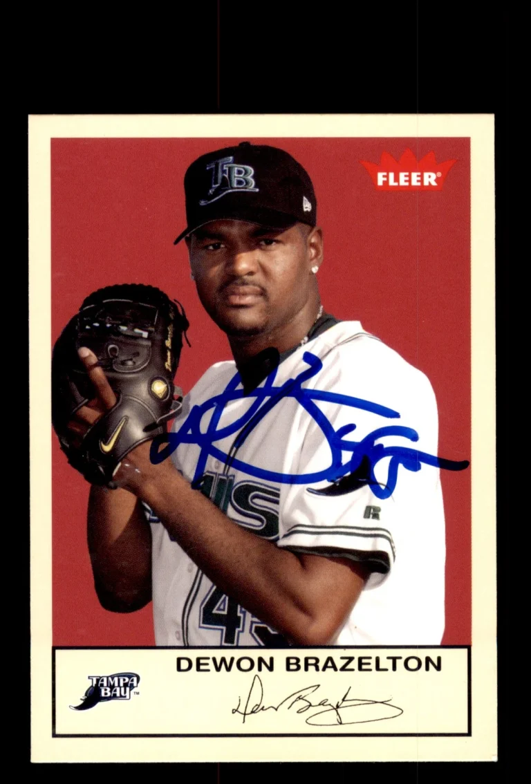Signed Baseball Card Auto 2005 Fleer Tradition #182 Dewon Brazelton Rays