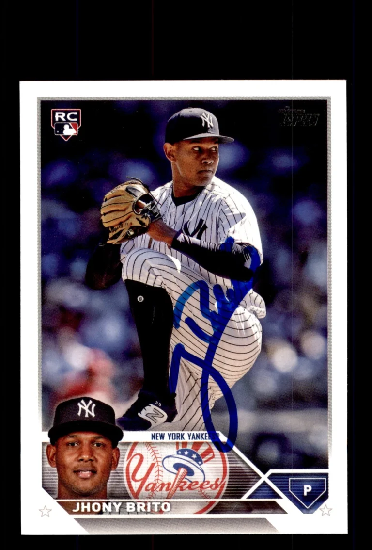 Signed Baseball Card Auto 2023 Topps Update #US279 Jhony Brito New York Yankees
