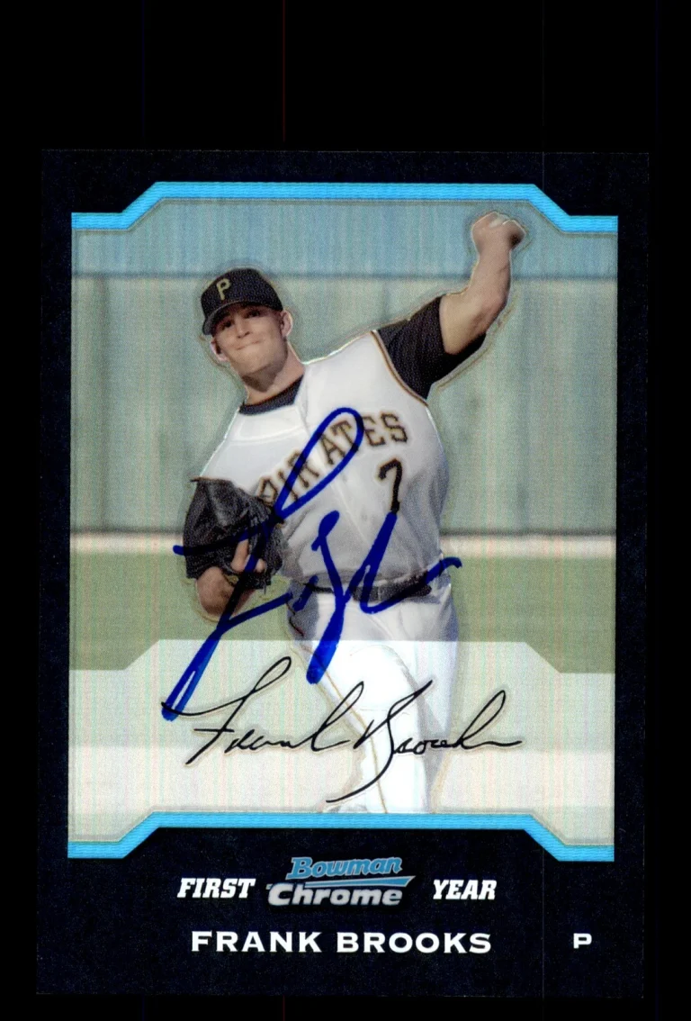 Signed Baseball Card Auto 2004 Bowman Chrome Frank Brooks Pirates Refractor
