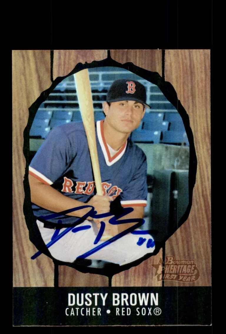 Signed Baseball Card Auto 2003 Bowman Heritage #203 Dusty Brown Red Sox Rainbow