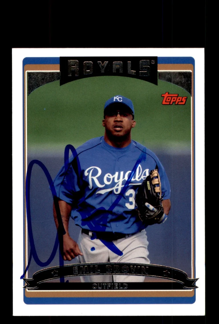 Signed Baseball Card Auto 2006 Topps #501 Emil Brown Kansas City Royals