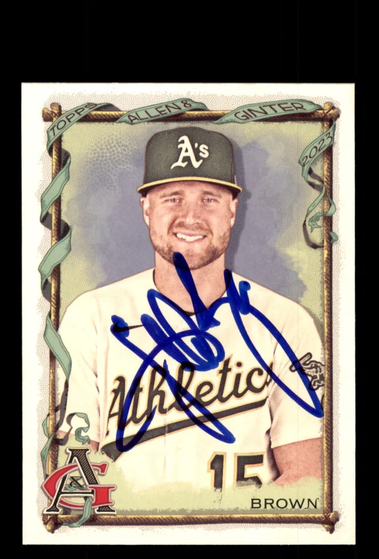 Signed Baseball Card Auto 2023 Topps Allen & Ginter #211 Seth Brown Athletics