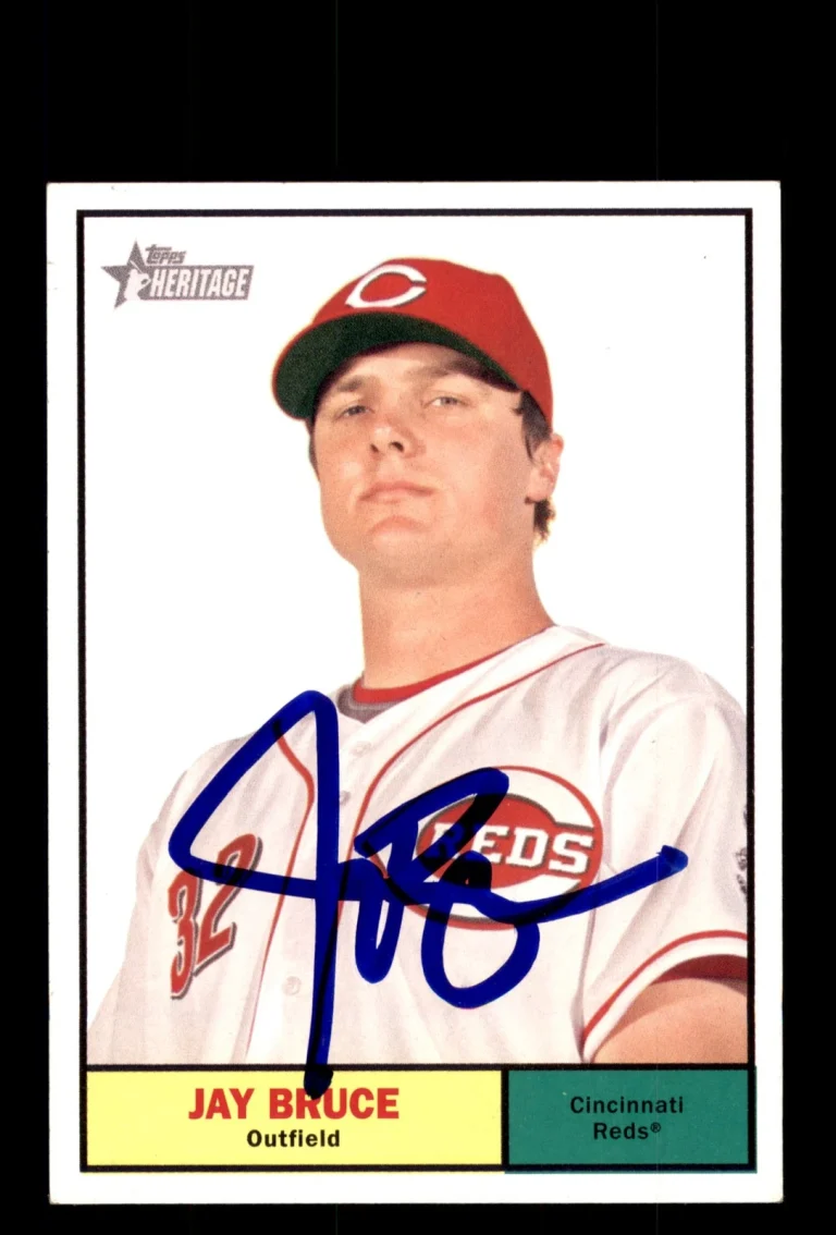 Signed Baseball Card Auto 2010 Topps Heritage #76 Jay Bruce Cincinnati Reds