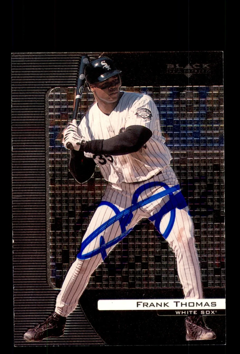 Signed Baseball Card Auto 2000 Upper Deck Black Diamond #20 Frank Thomas HOF