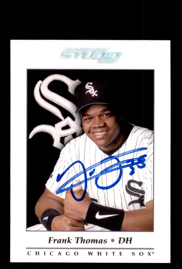 Signed Baseball Card Auto 2001 Donruss Studio #7 Frank Thomas Chicago White Sox