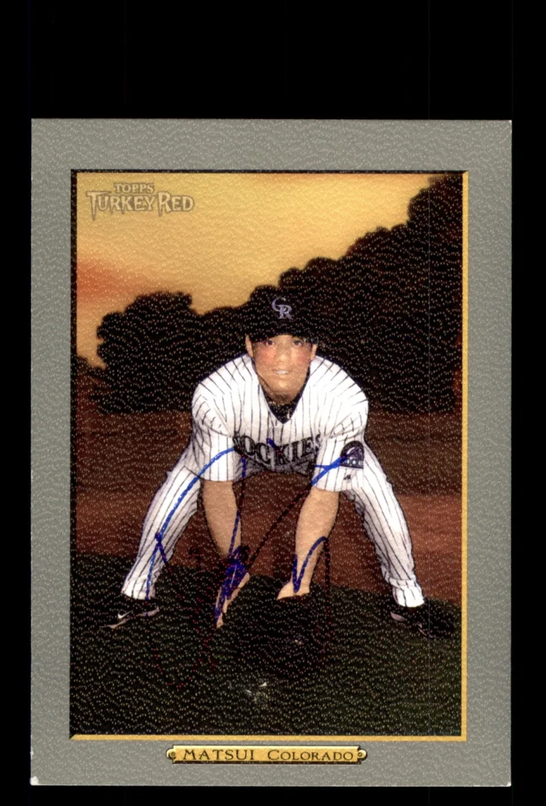 Signed Baseball Card Auto 2006 Topps Turkey Red #553 Kaz Matsui Rockies Japan